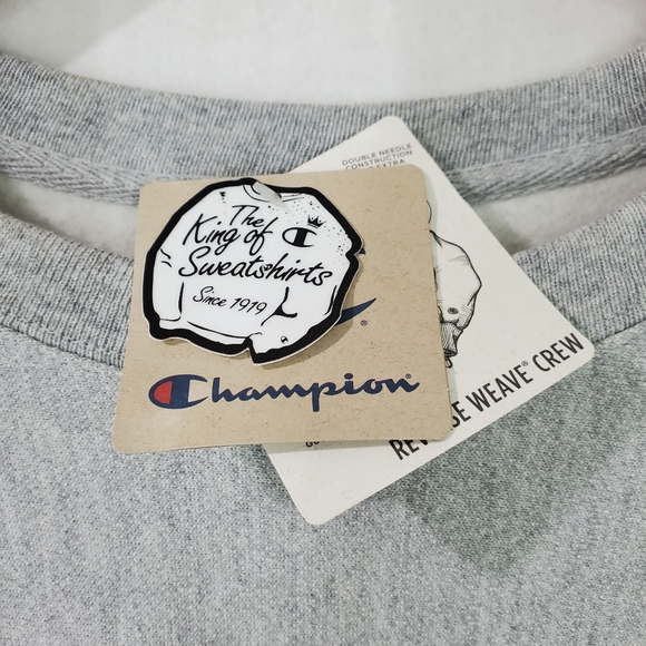 Champion Reverse Weave Heathered Gray Crewneck Pullover Sweatshirt Size 2XL NWT - Picture 5 of 12